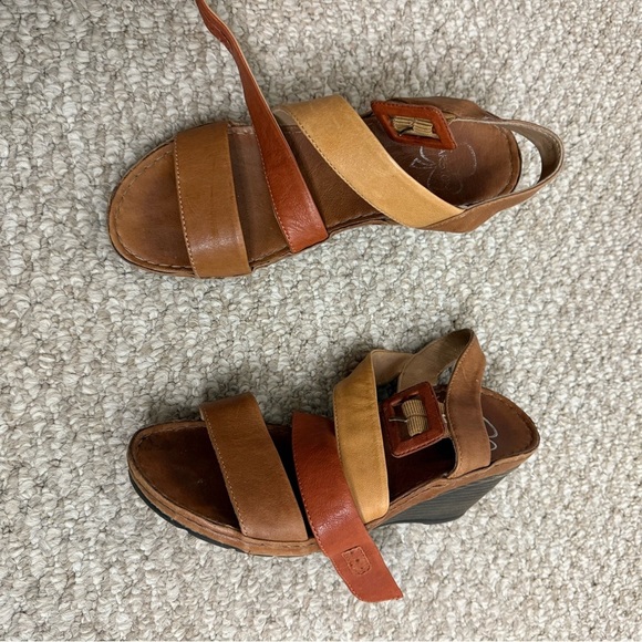 Karston Shoes - Karston gorgeous leather shoes Made in France. Size 38 wedge strappy heels brown